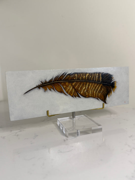 Eastern Wild Turkey Feather Oil Painting