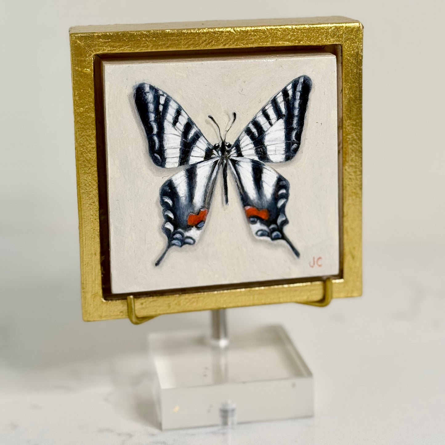 Zebra Swallowtail Butterfly Oil Painting